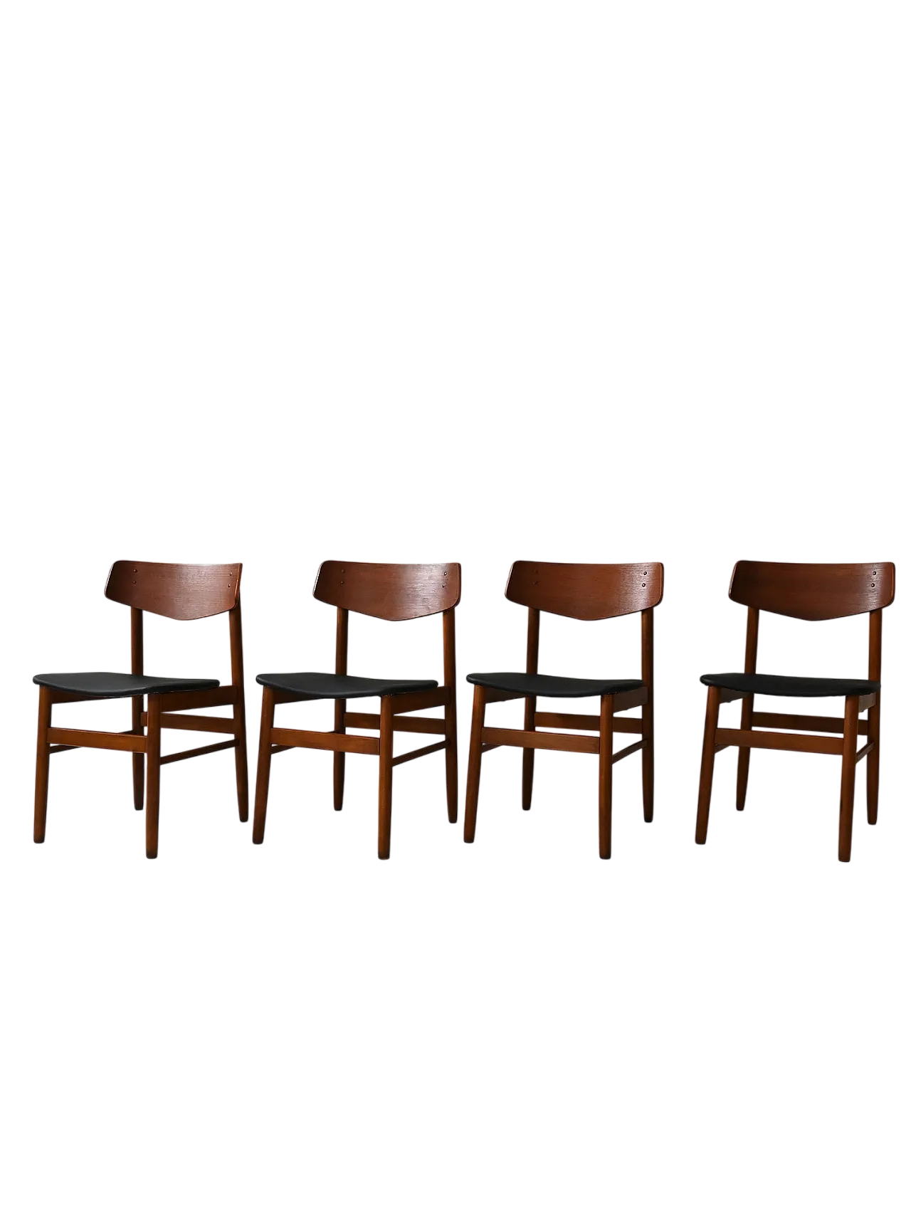 4 nordic Teak chairs, 60s 17