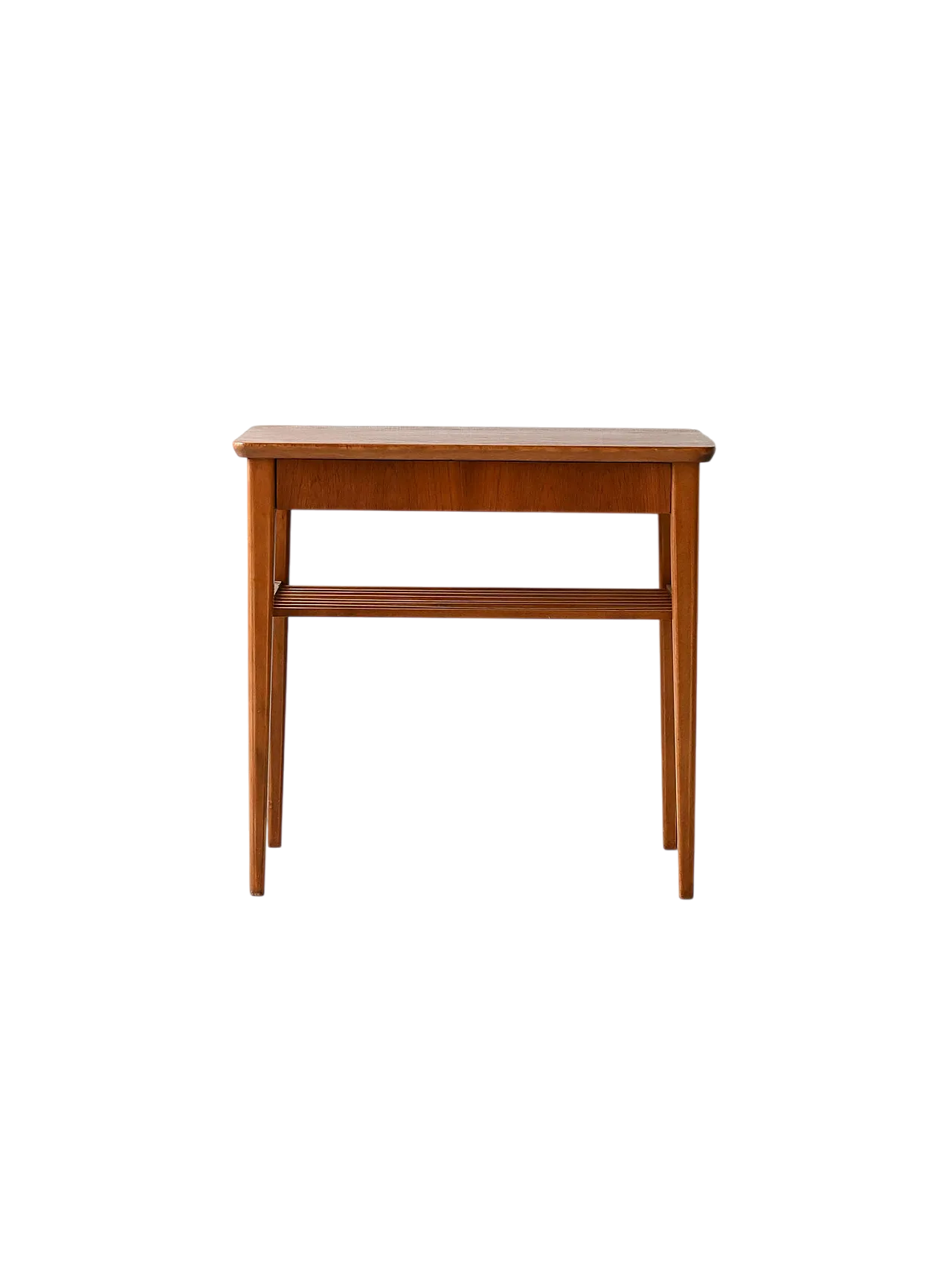 Vintage Teak Scandinavian bedside table with shelf 9