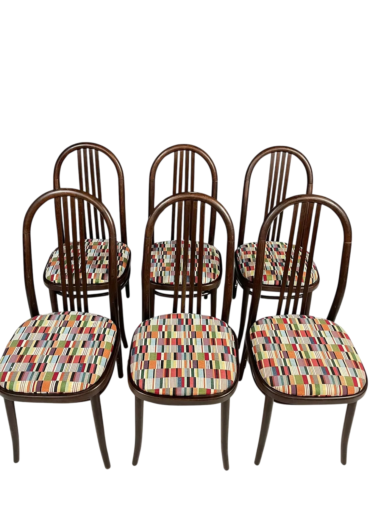 6 Sediein legno curvato nello stile di Josef Hoffmann, anni '70 16