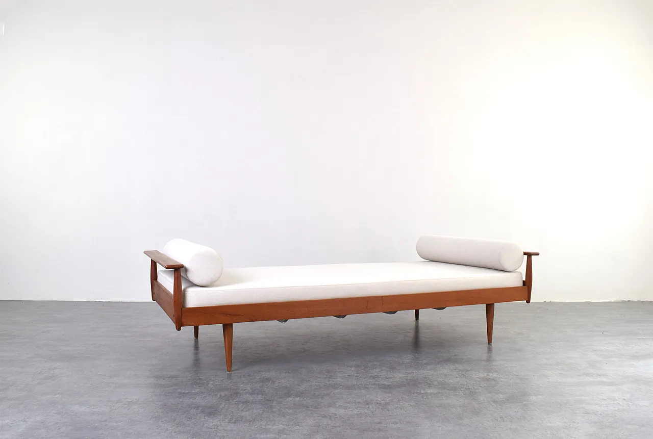 Divano letto Mid-Century in teak danese, anni '60 1