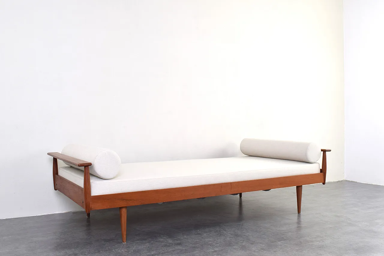 Divano letto Mid-Century in teak danese, anni '60 5