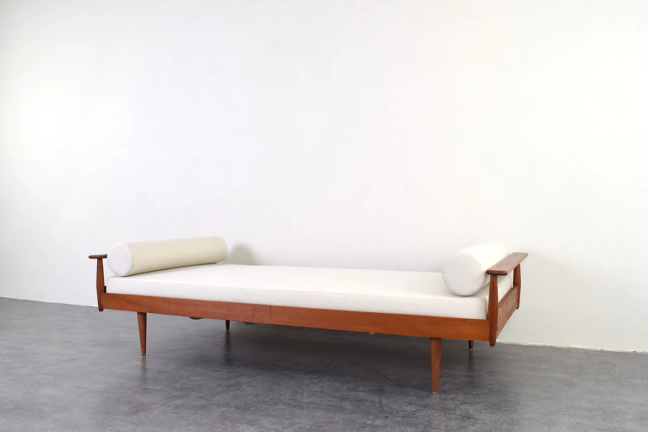 Divano letto Mid-Century in teak danese, anni '60 6