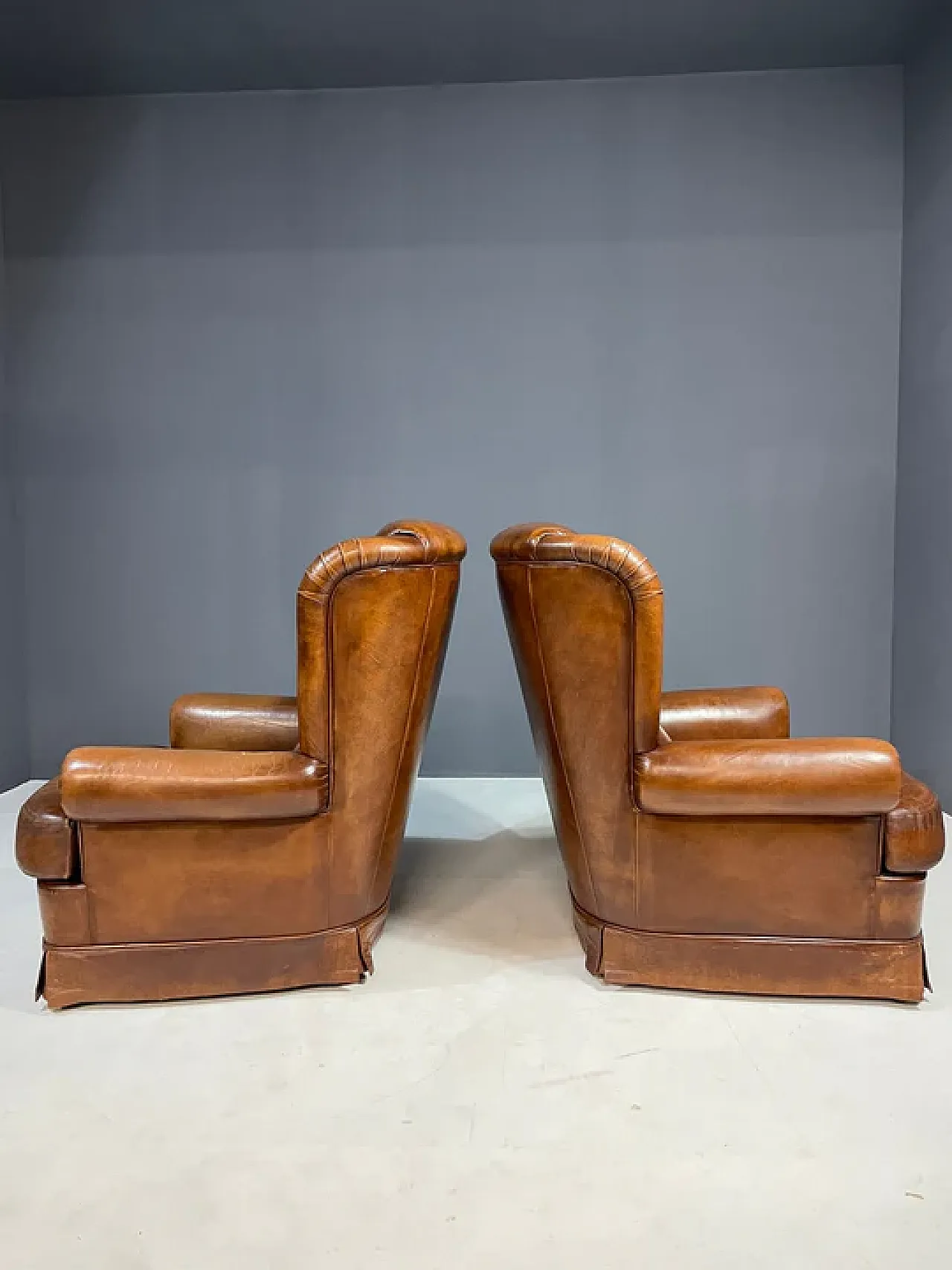 Pair of Art Deco leather club chairs, 1930s 5