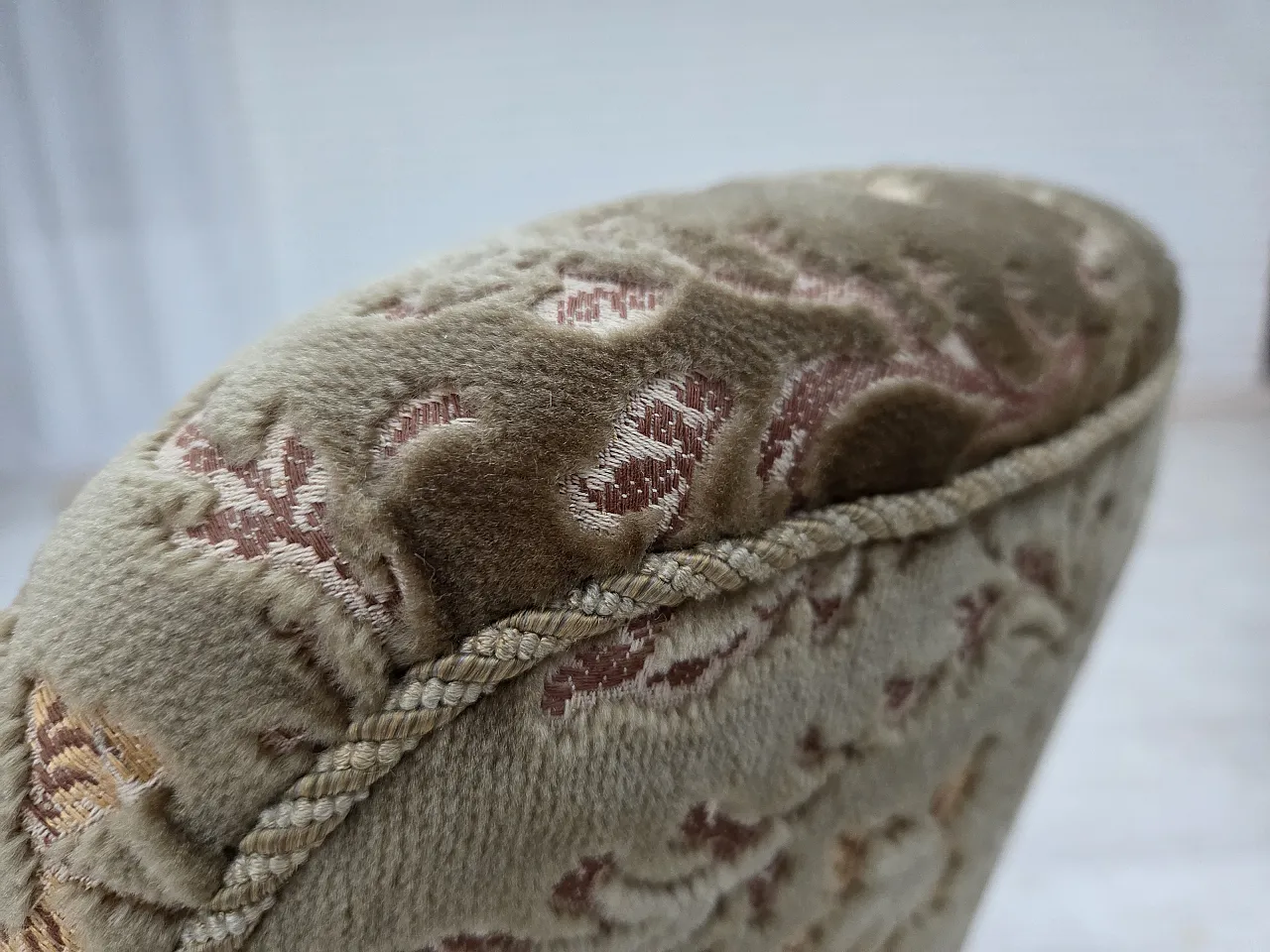 Danish armchair in green velvet and teak legs, 1960s 14