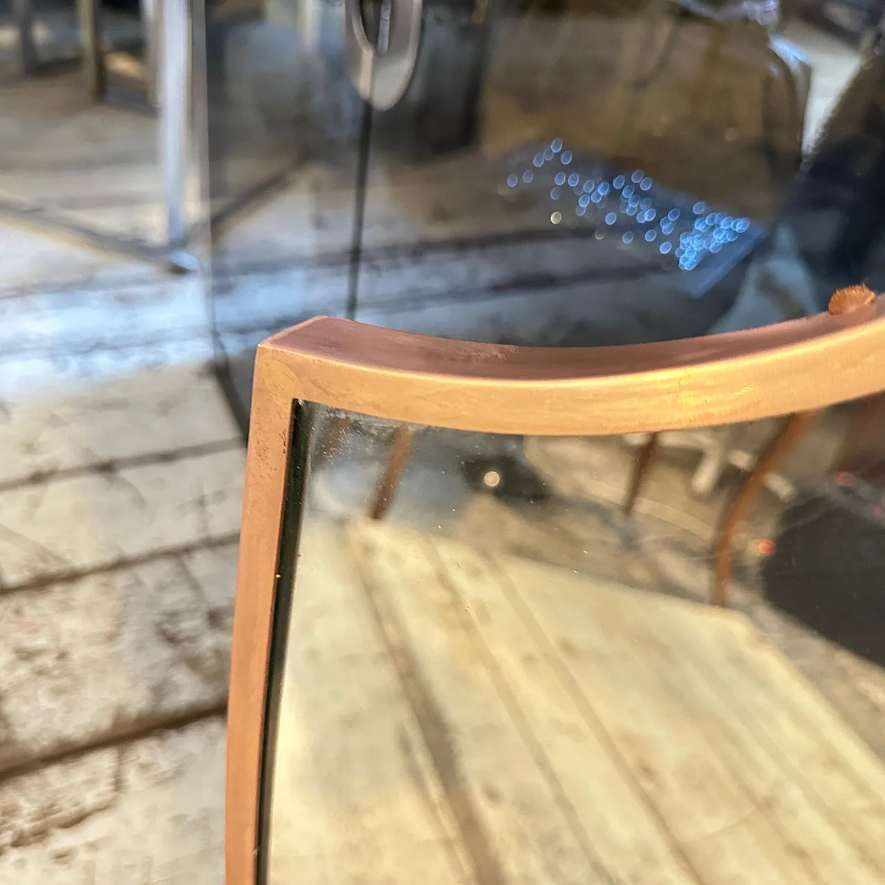 Specchio da parete a scudo in ottone massiccio di Gio Ponti, anni '50 4