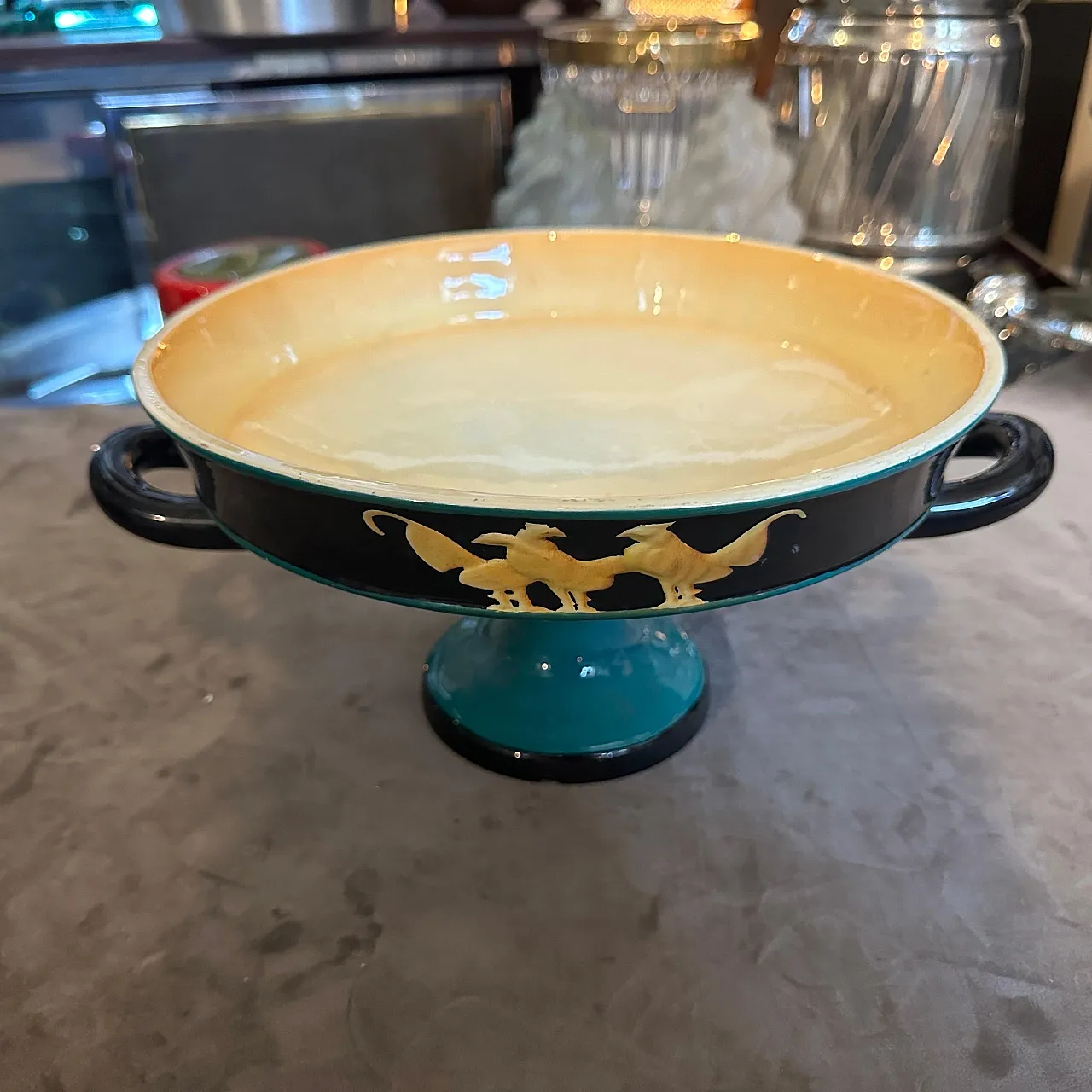 Art Deco Gio Ponti style ceramic centrepiece by Vibi, 1930s 3