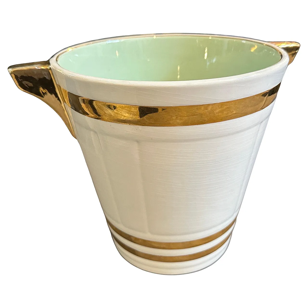 Ceramic champagne cooler by Sarreguemines, 1930s 2