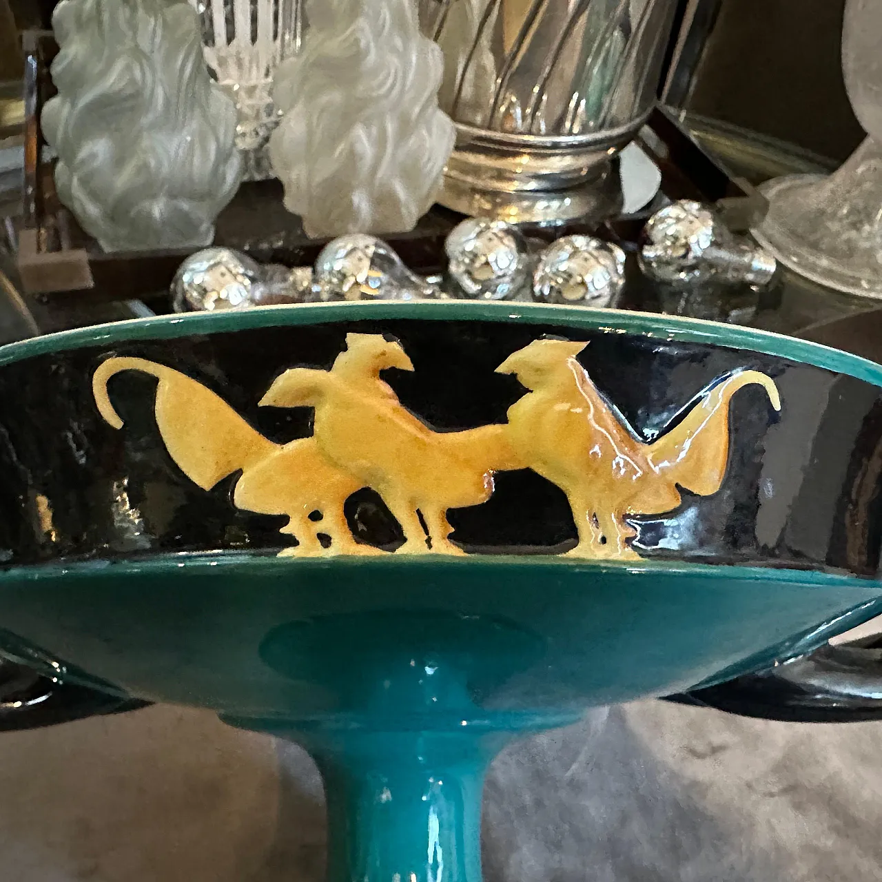 Art Deco Gio Ponti style ceramic centrepiece by Vibi, 1930s 6