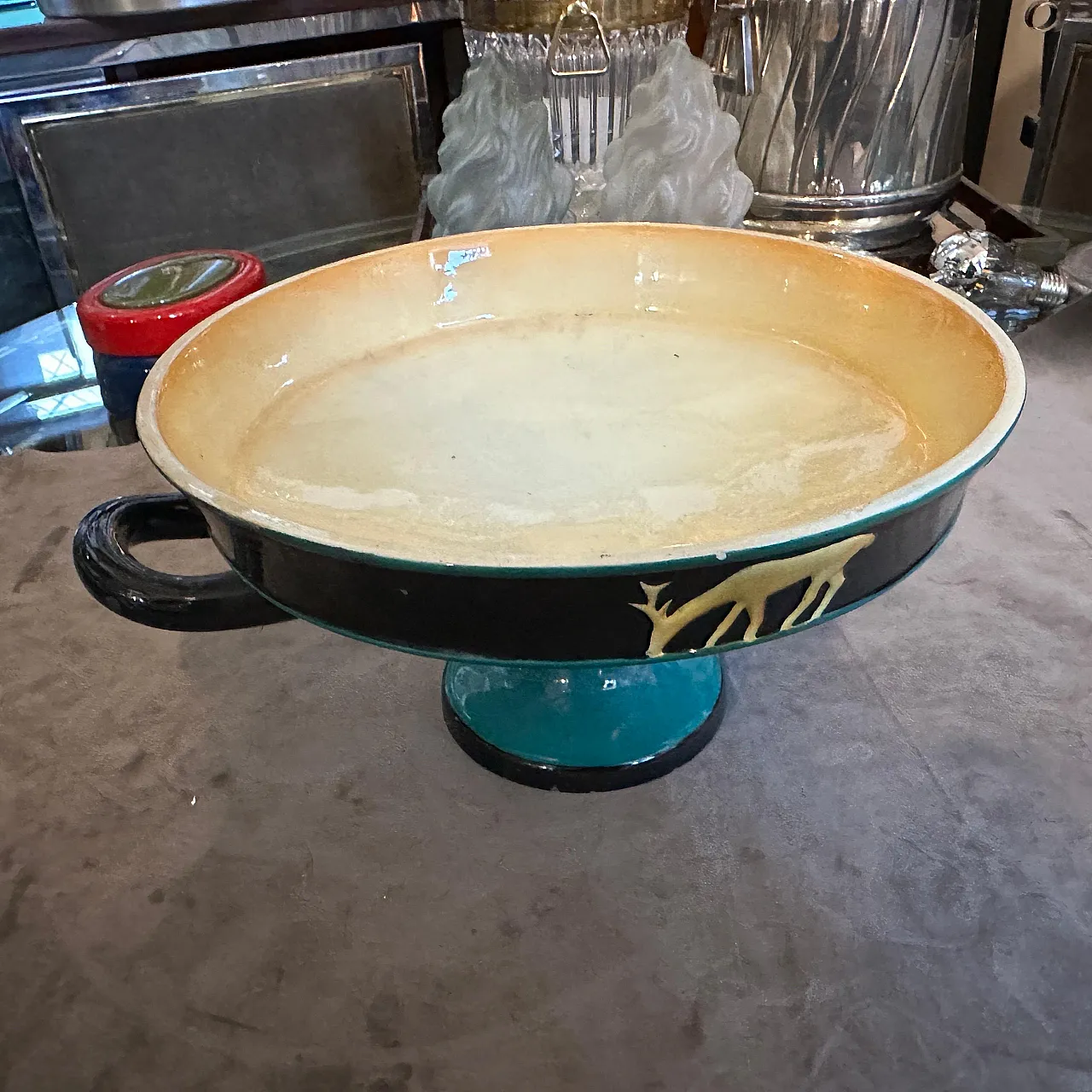 Art Deco Gio Ponti style ceramic centrepiece by Vibi, 1930s 8