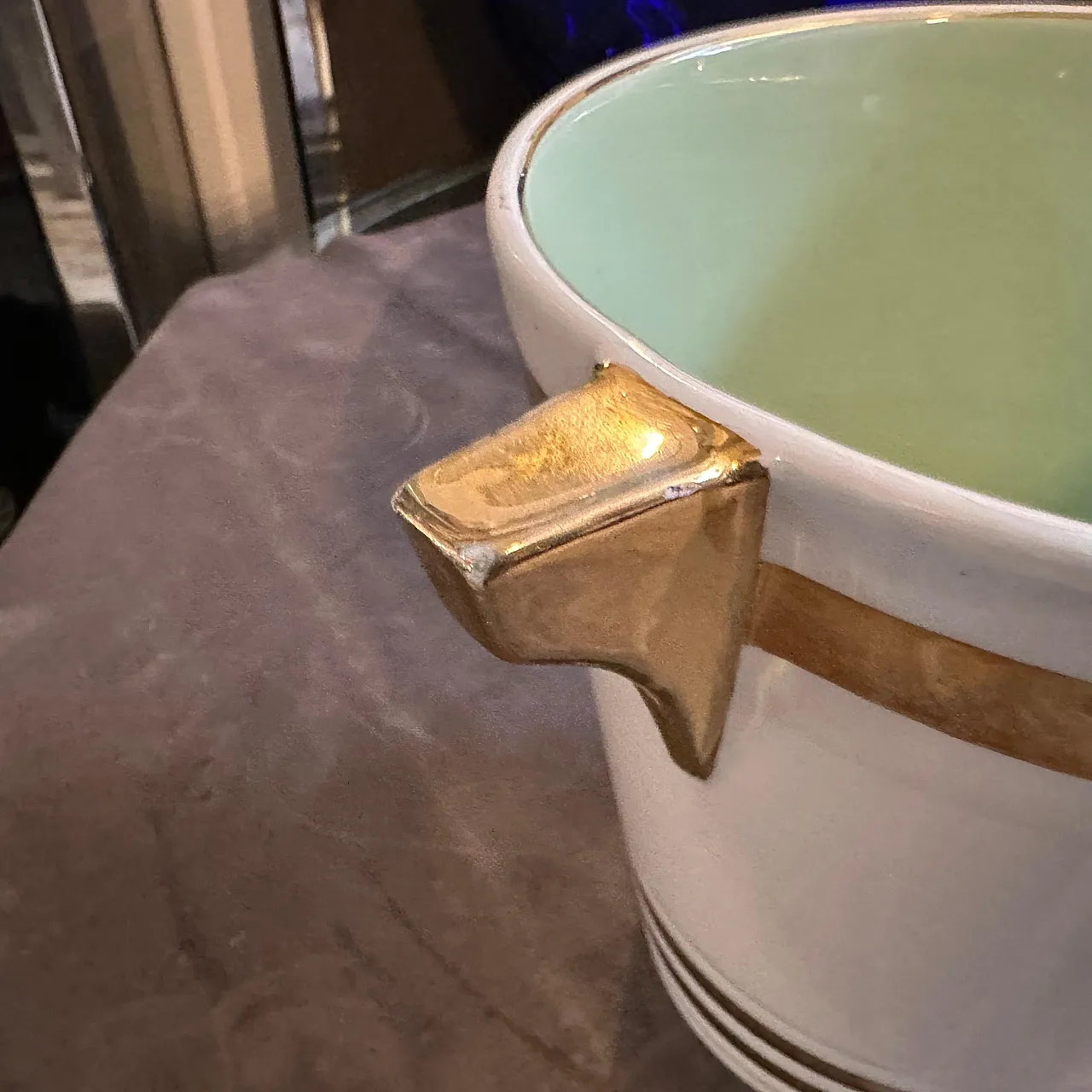 Ceramic champagne cooler by Sarreguemines, 1930s 8
