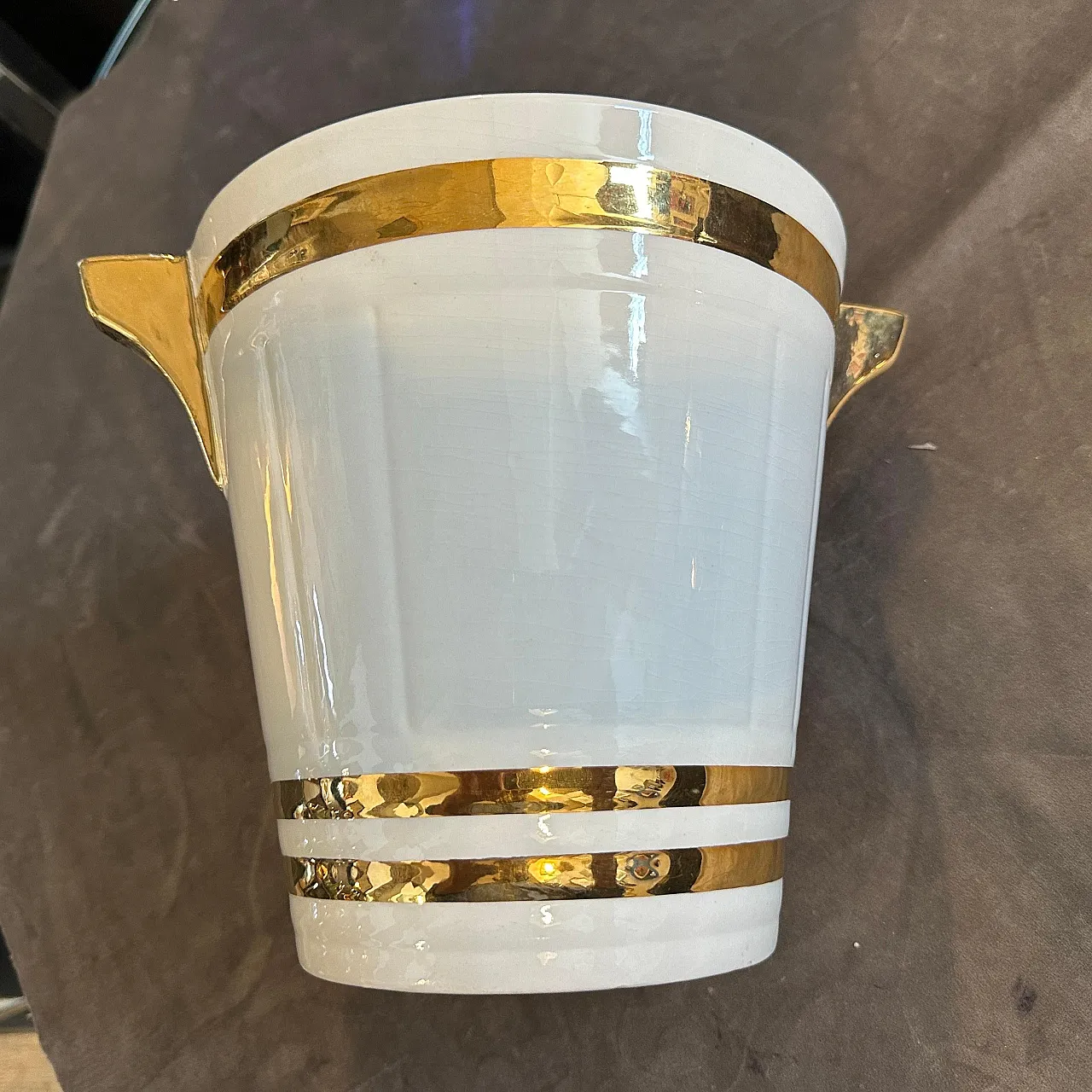 Ceramic champagne cooler by Sarreguemines, 1930s 9