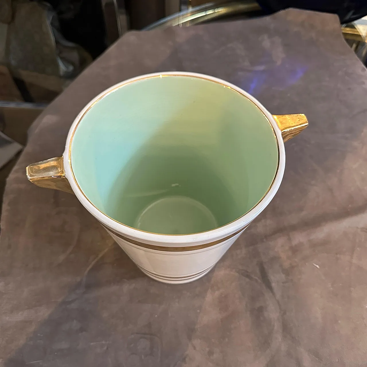 Ceramic champagne cooler by Sarreguemines, 1930s 12
