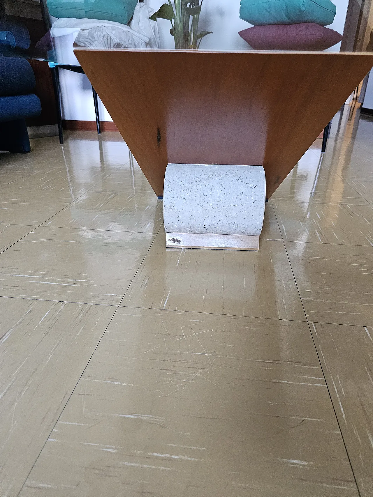 Cattelan coffee table in walnut, crystal and marble, 2000s 2