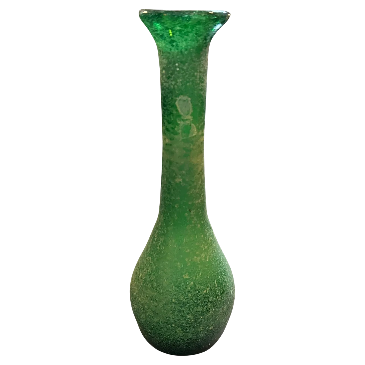 Green Murano glass vase attributed to Cenedese Scavo, 1970s 12