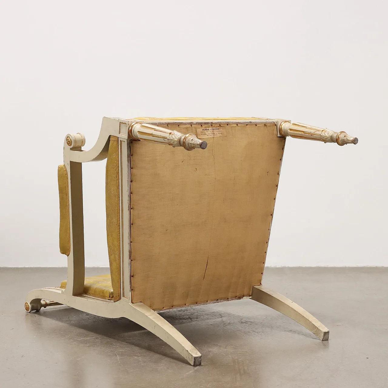 Pair of neoclassical style armchairs with footstools, 19th century 10