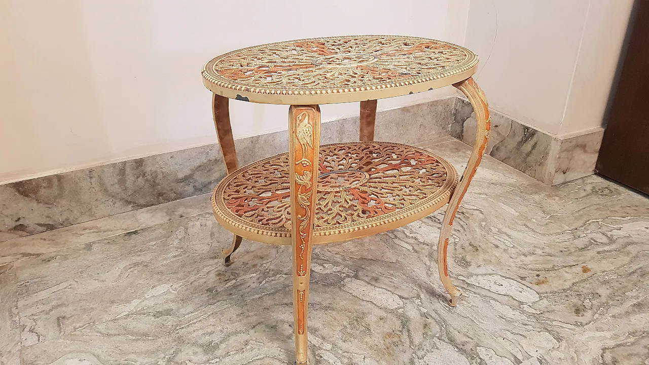 Tavolino d'appoggio in metallo smaltato, anni '40 2