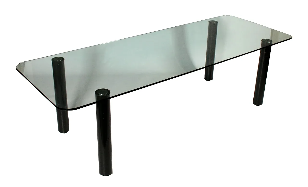 Glass and metal table, 1970s 1