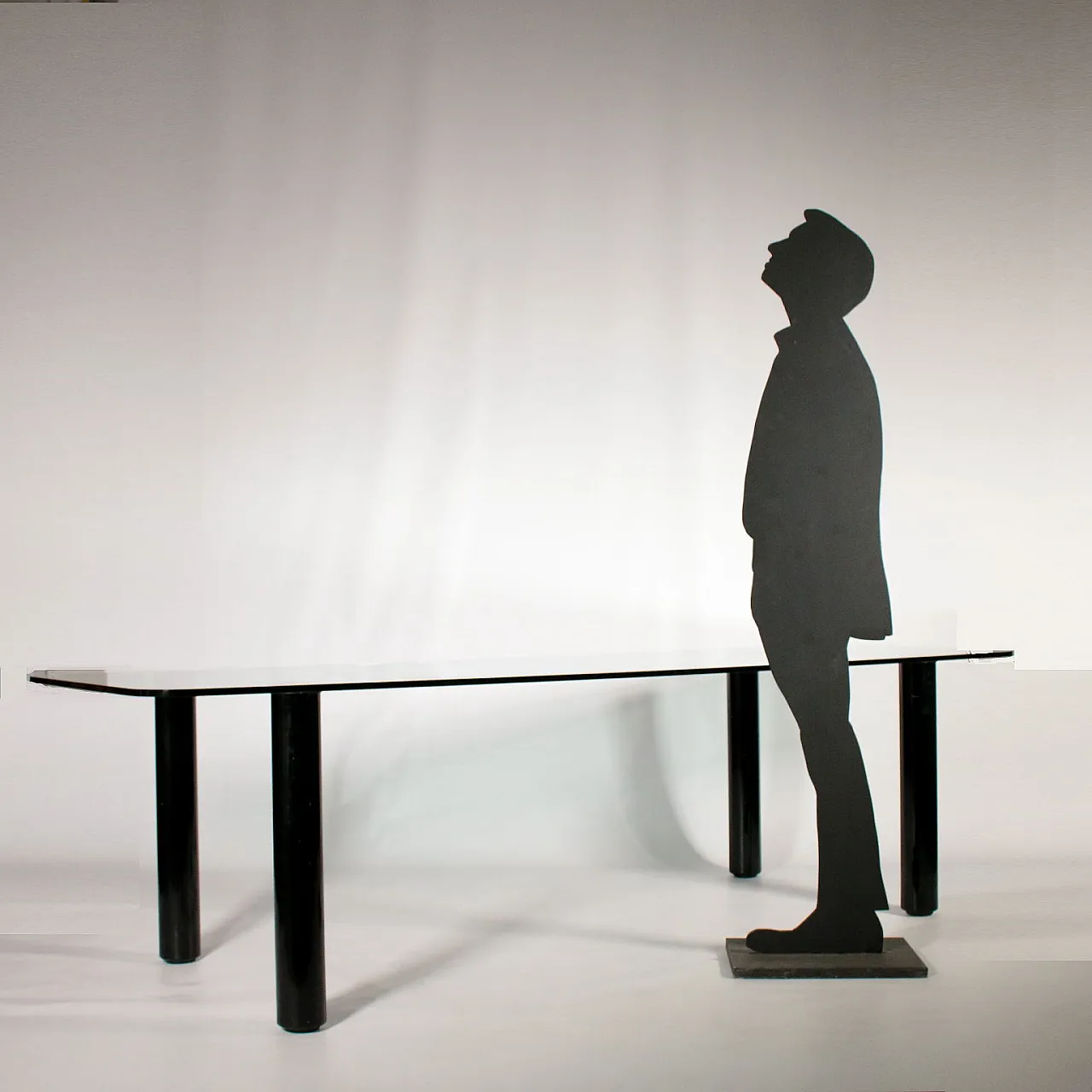 Glass and metal table, 1970s 2