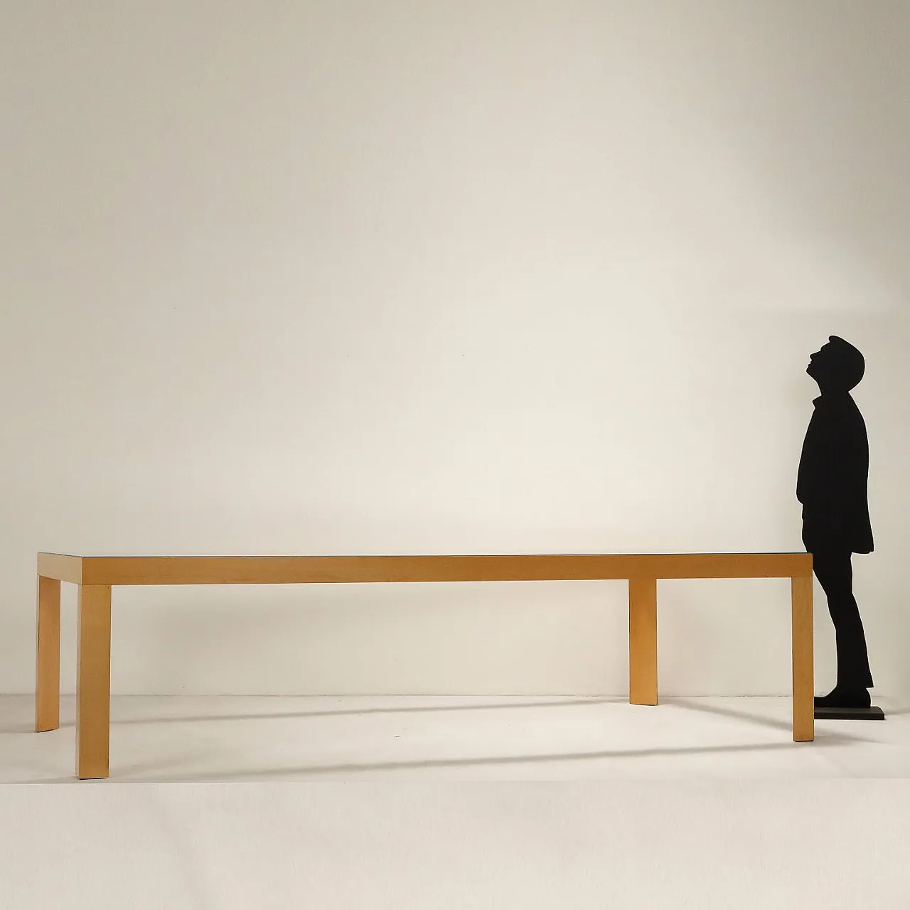 Tavolo grande in vetro e alluminio, anni '90 3