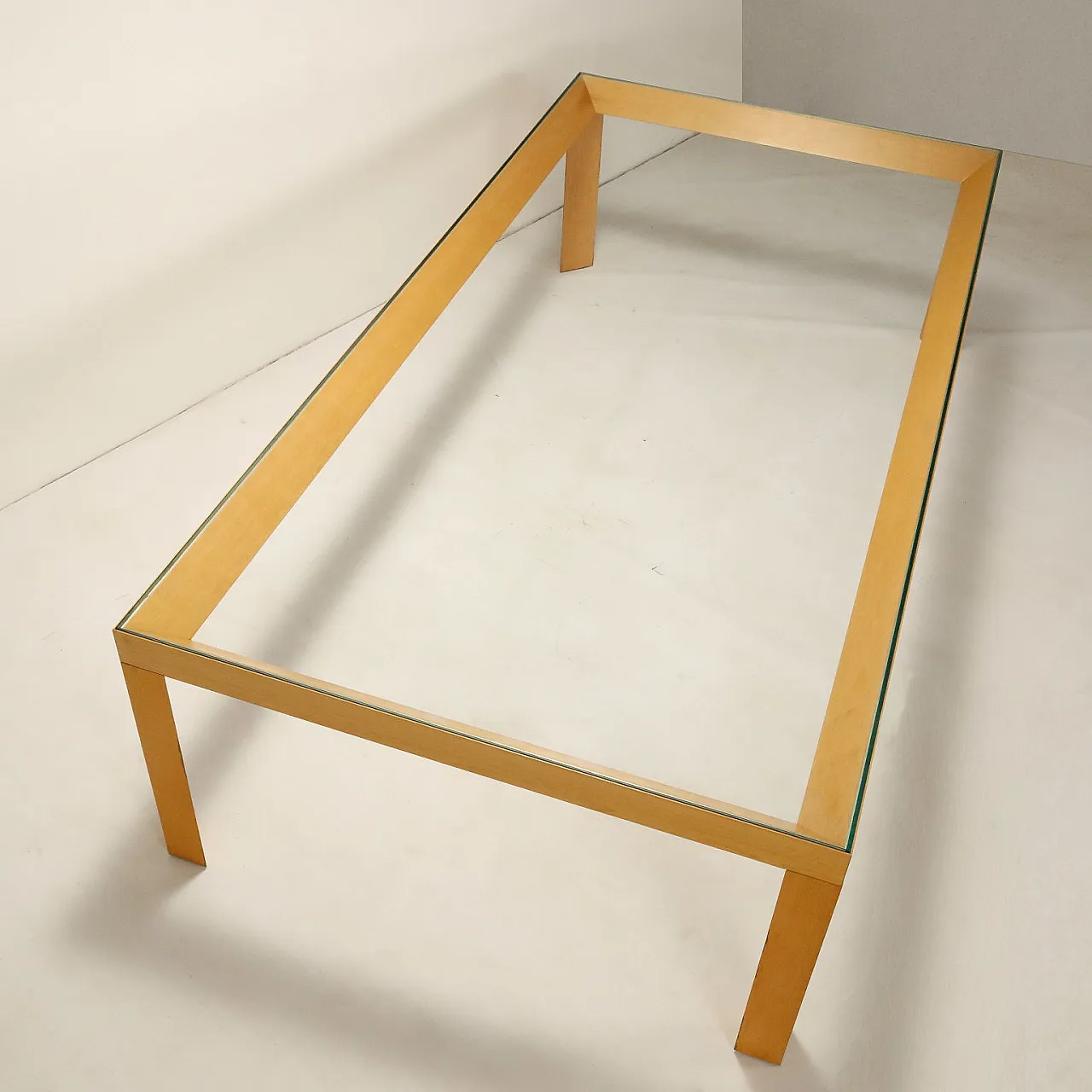 Tavolo grande in vetro e alluminio, anni '90 4