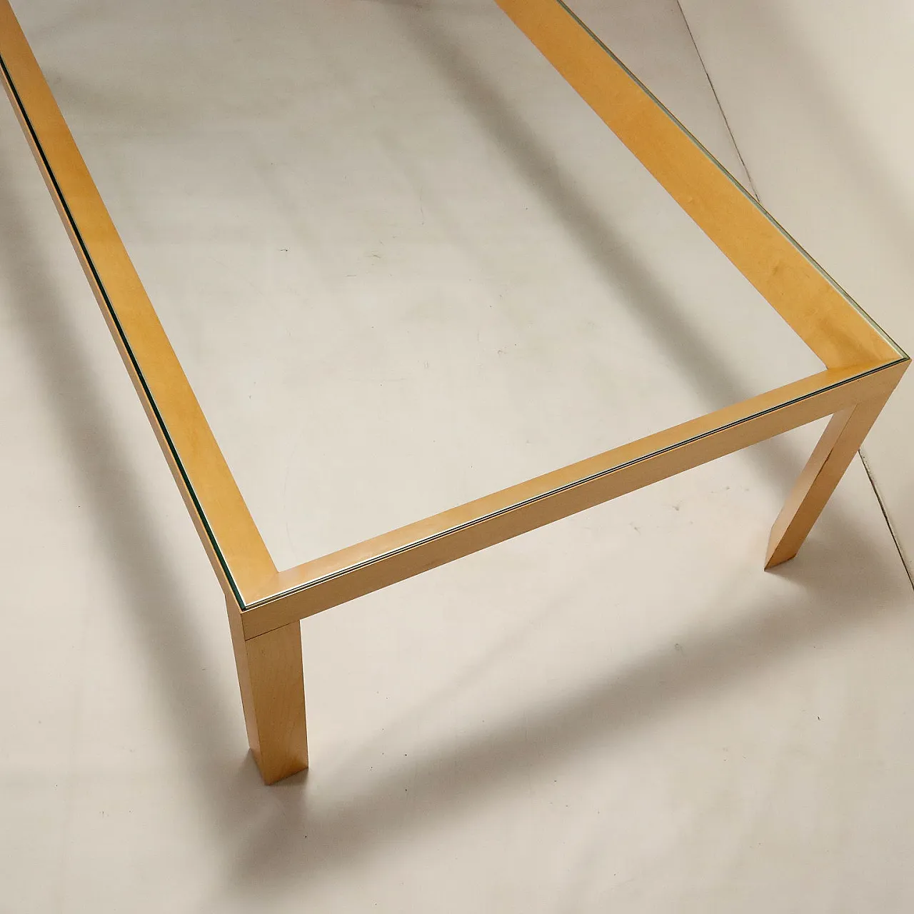 Tavolo grande in vetro e alluminio, anni '90 8