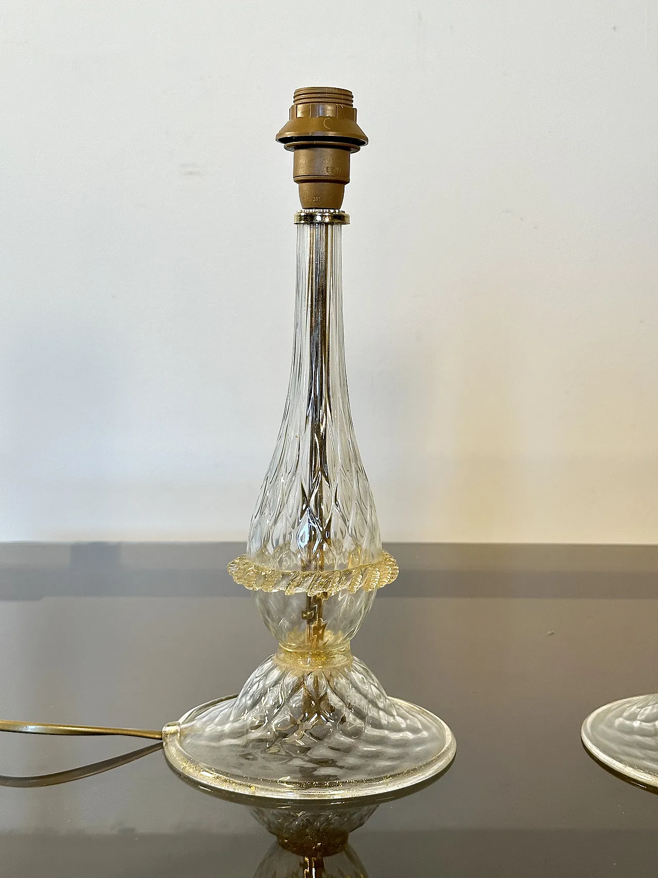 Pair of table lamps in Murano glass, 1980s 2