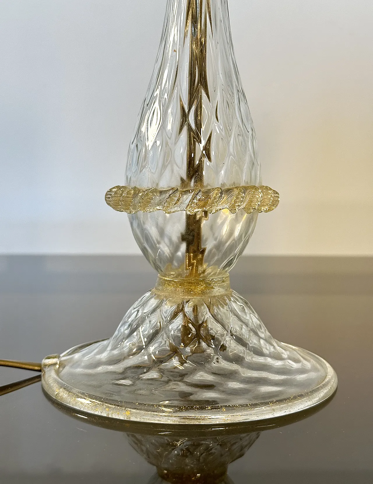 Pair of table lamps in Murano glass, 1980s 3