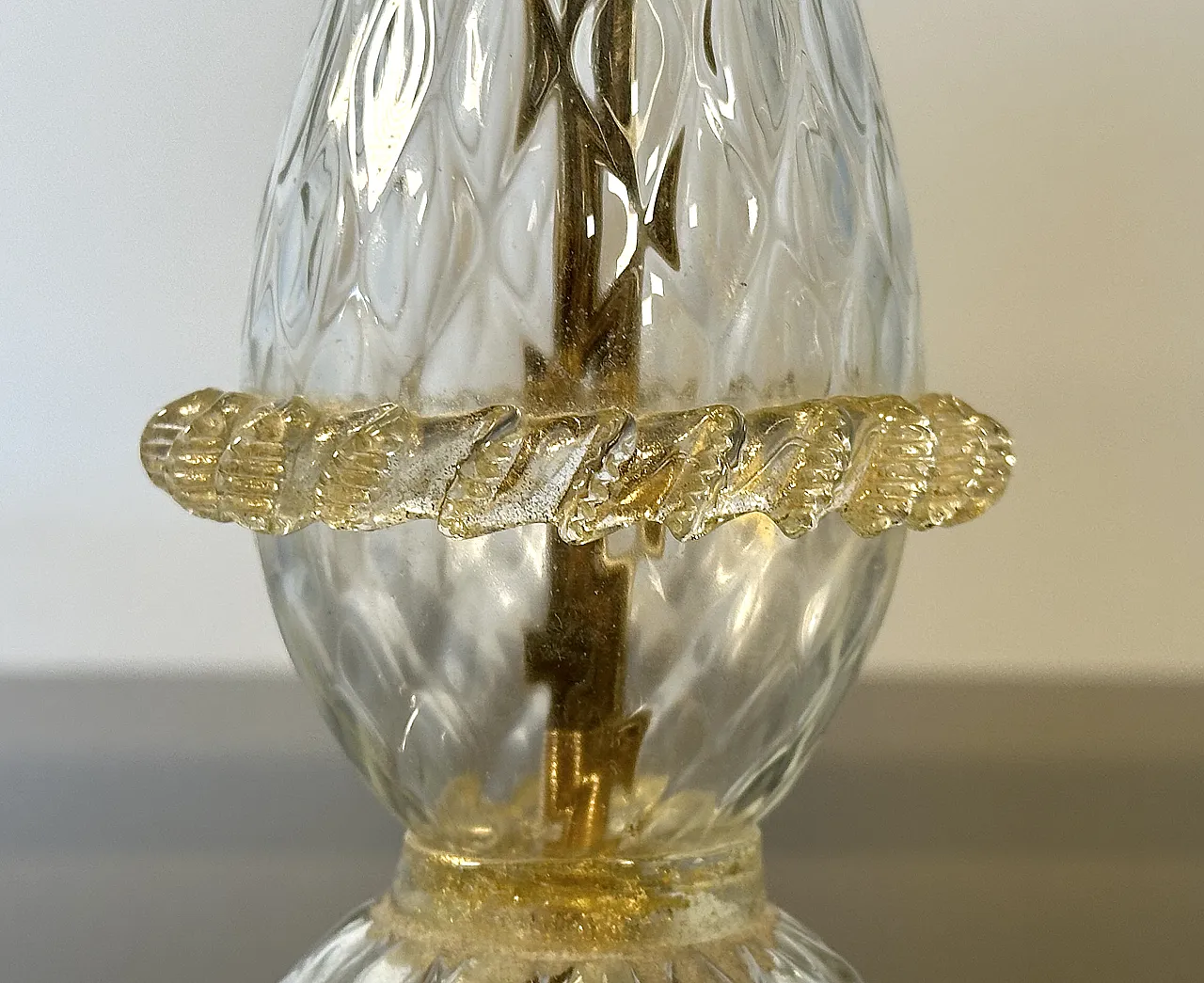 Pair of table lamps in Murano glass, 1980s 5