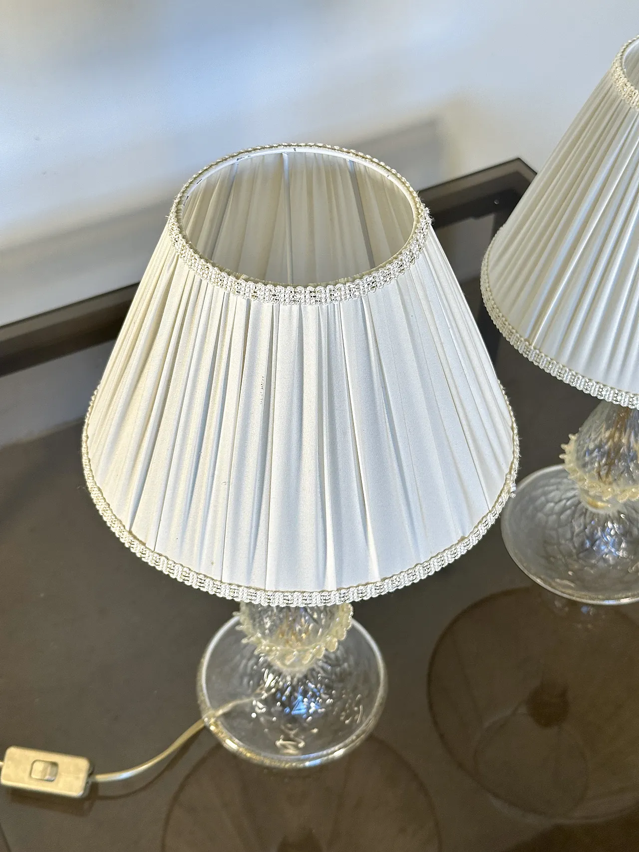 Pair of table lamps in Murano glass, 1980s 11