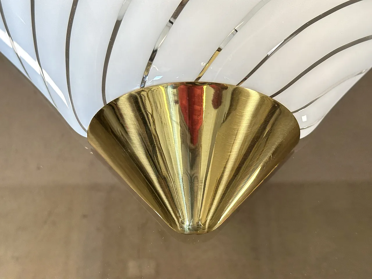 Pair of appliques in glass and brass by Mazzega, 1970s 4