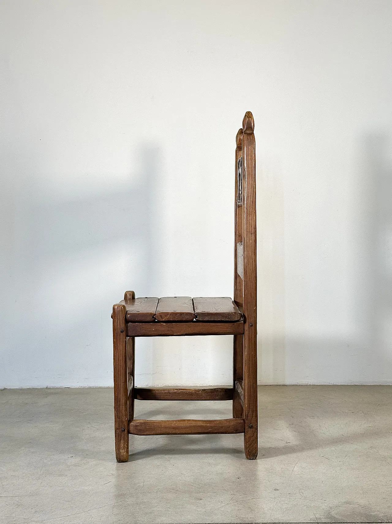 5 Dining chairs in oak wood in rustic style, 1970s 2