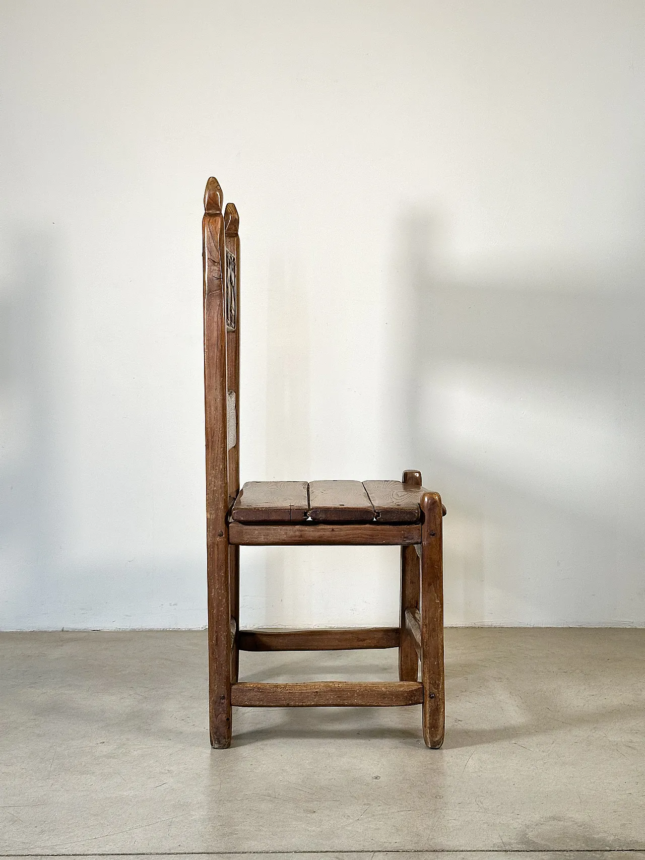 5 Dining chairs in oak wood in rustic style, 1970s 6