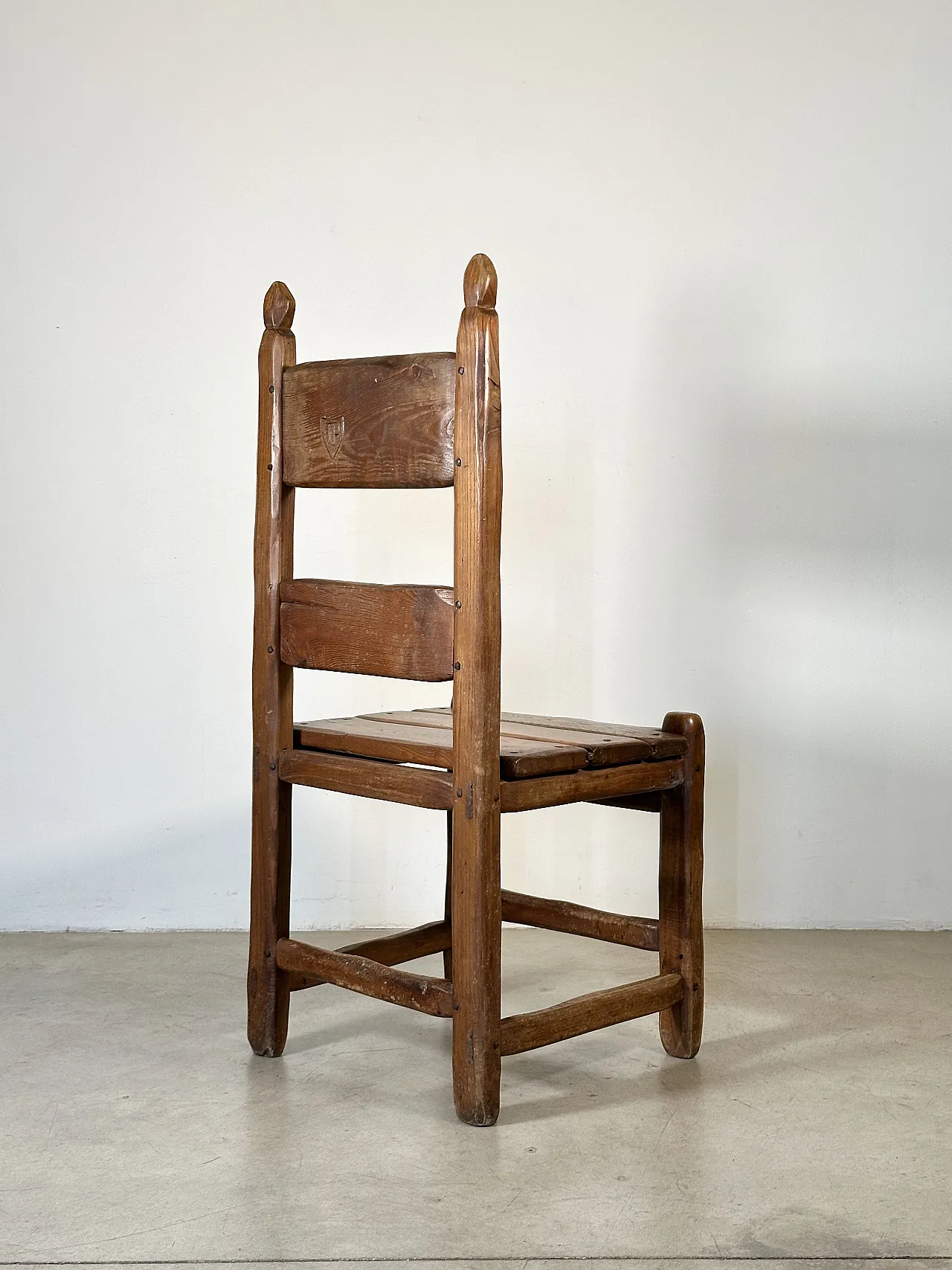 5 Dining chairs in oak wood in rustic style, 1970s 7