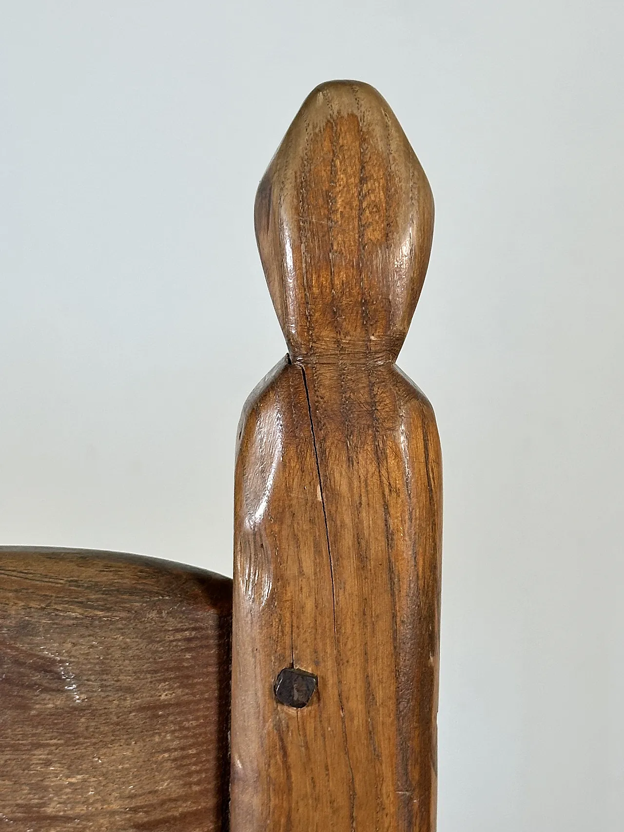 5 Dining chairs in oak wood in rustic style, 1970s 9