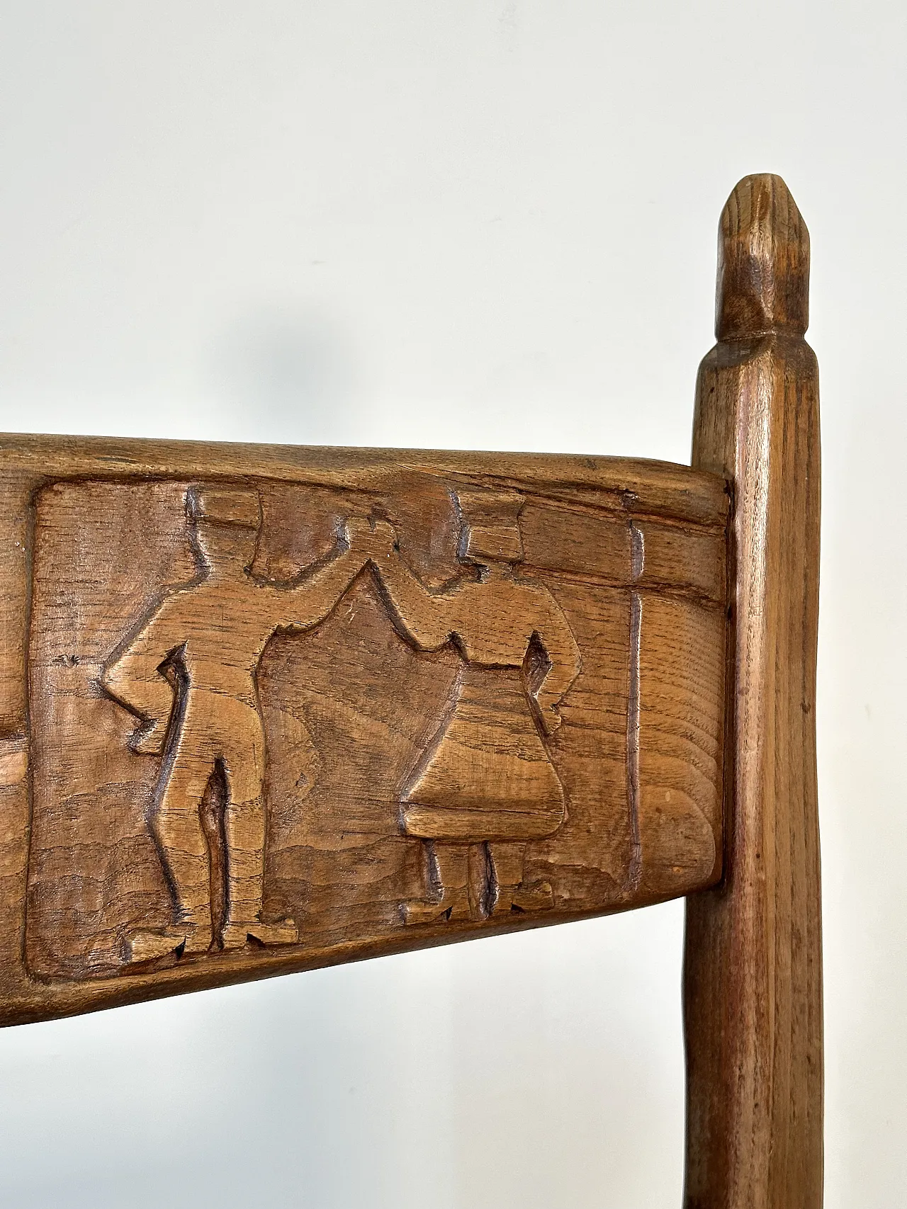 5 Dining chairs in oak wood in rustic style, 1970s 14