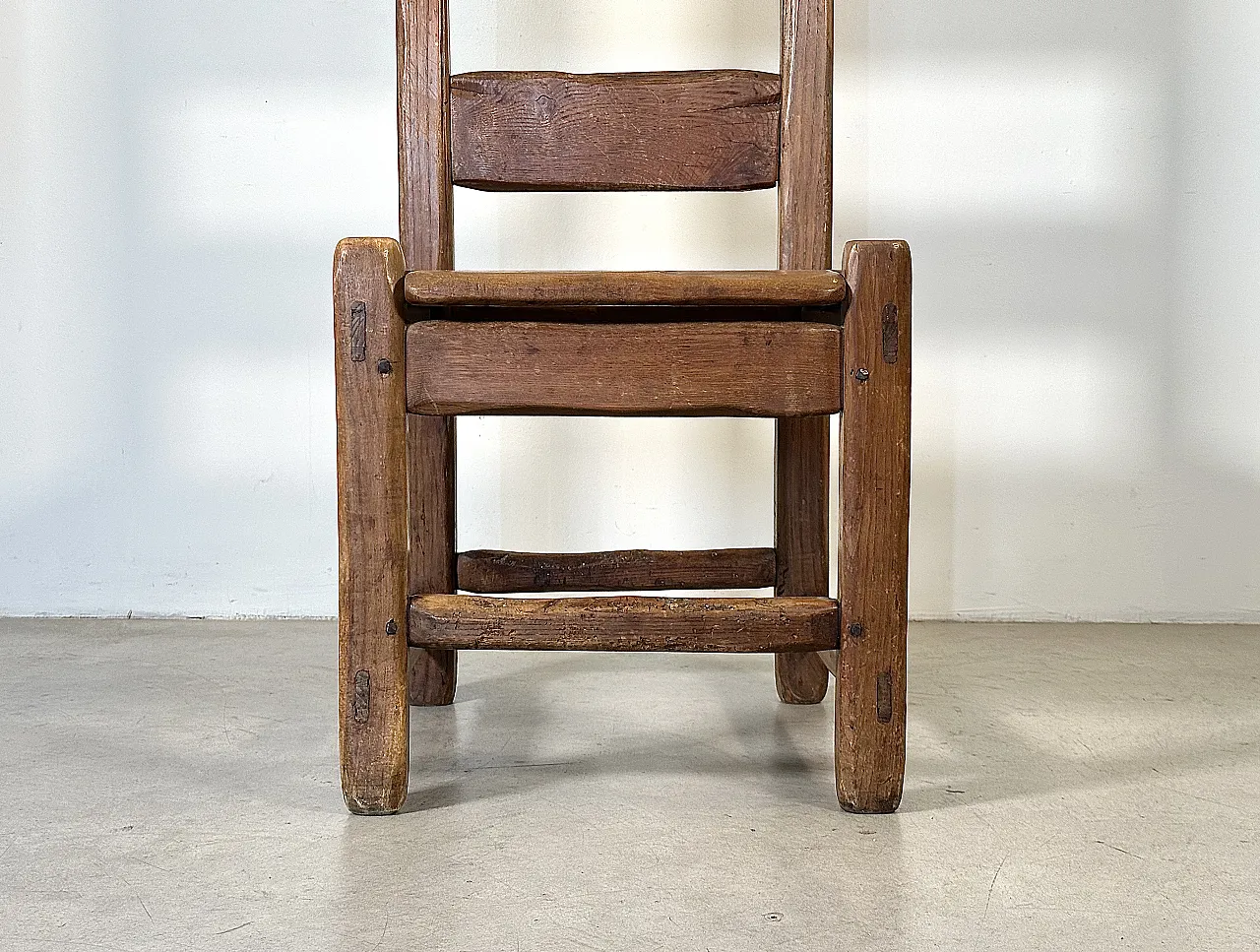 5 Dining chairs in oak wood in rustic style, 1970s 16