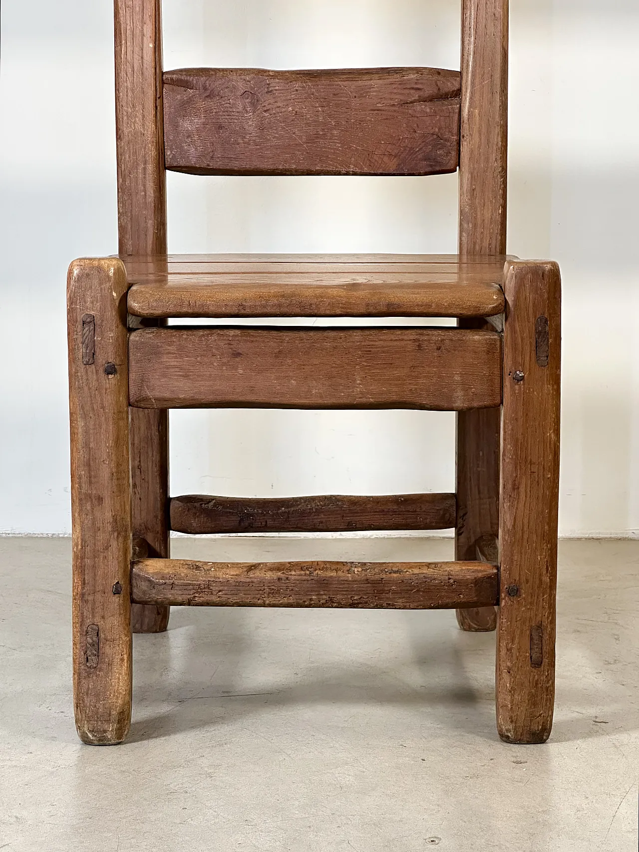 5 Dining chairs in oak wood in rustic style, 1970s 17