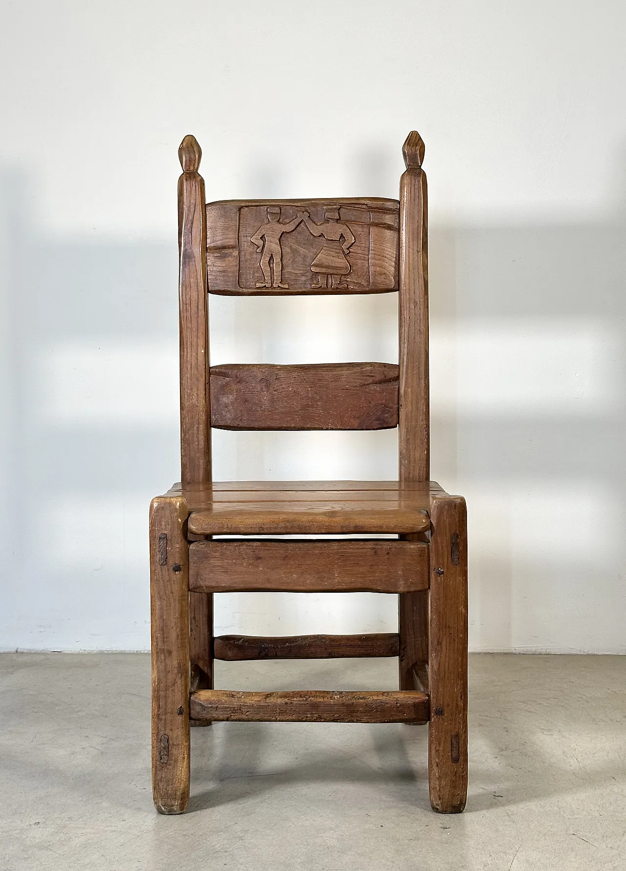 5 Dining chairs in oak wood in rustic style, 1970s 18