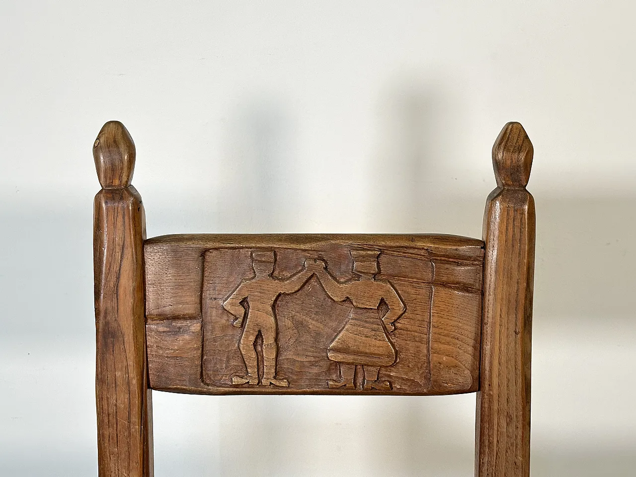 5 Dining chairs in oak wood in rustic style, 1970s 19