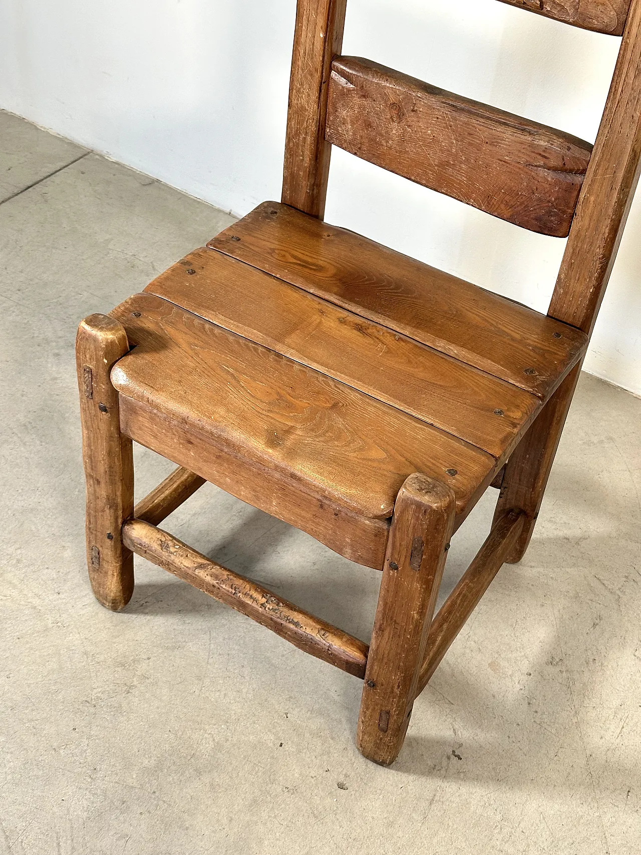 5 Dining chairs in oak wood in rustic style, 1970s 23