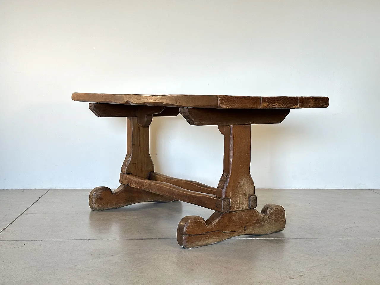Table in oak wood in rustic style, 1970s 5