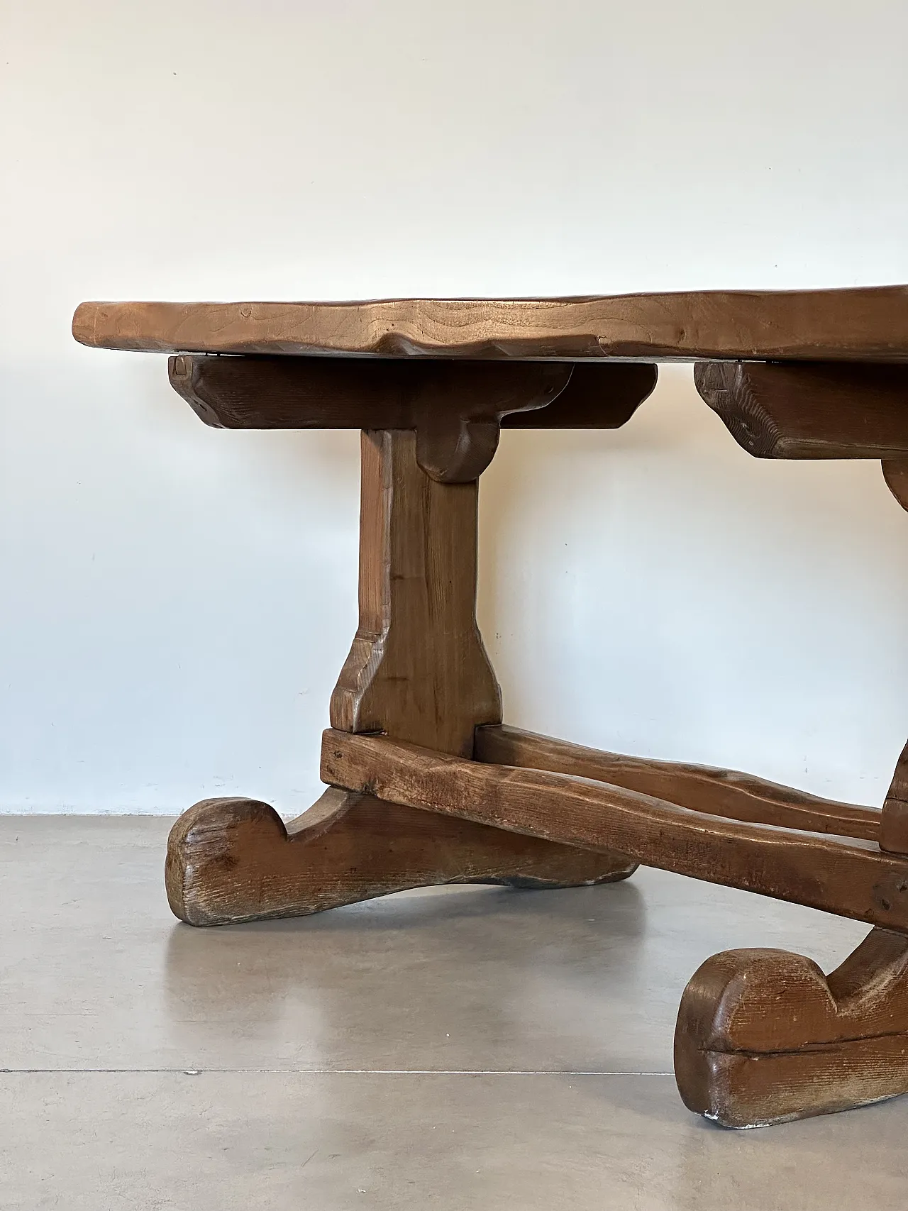 Table in oak wood in rustic style, 1970s 6