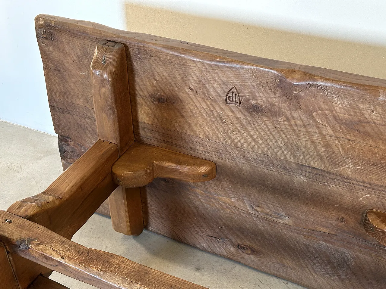 Table in oak wood in rustic style, 1970s 11