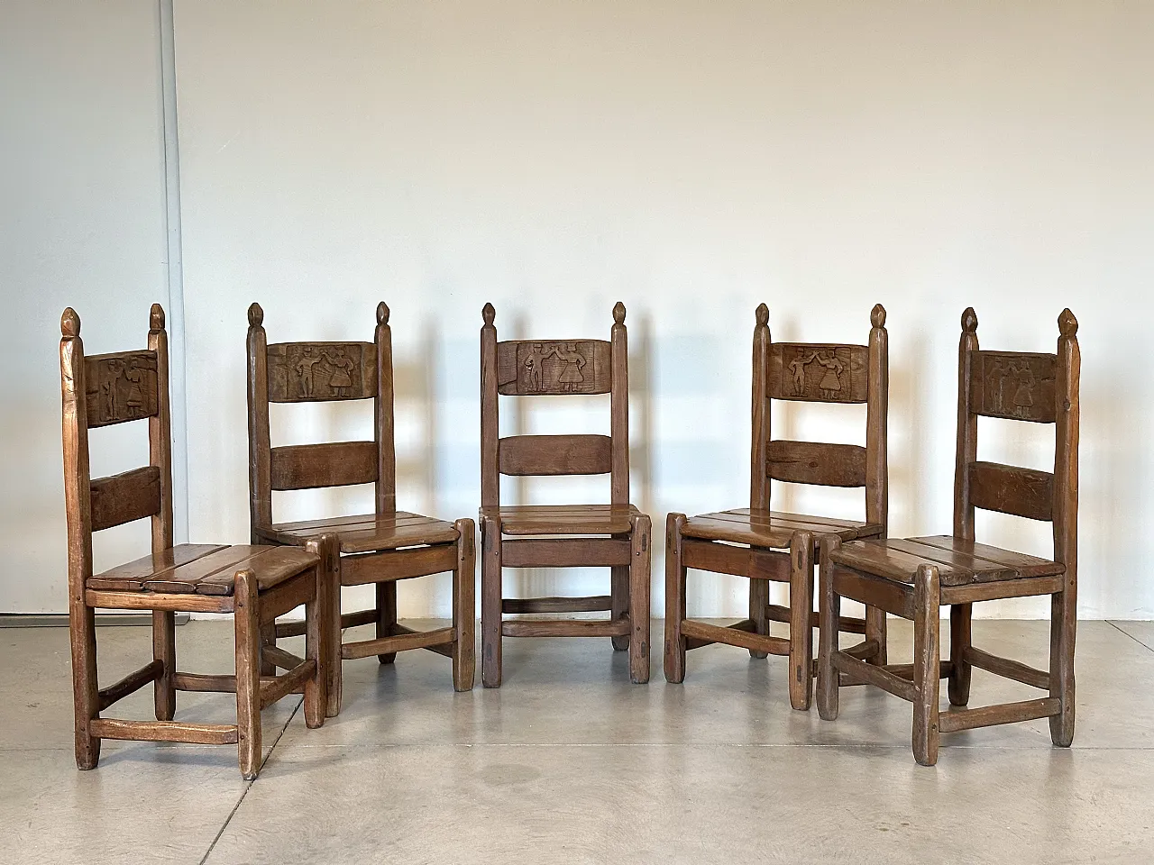 Table in oak wood in rustic style, 1970s 17