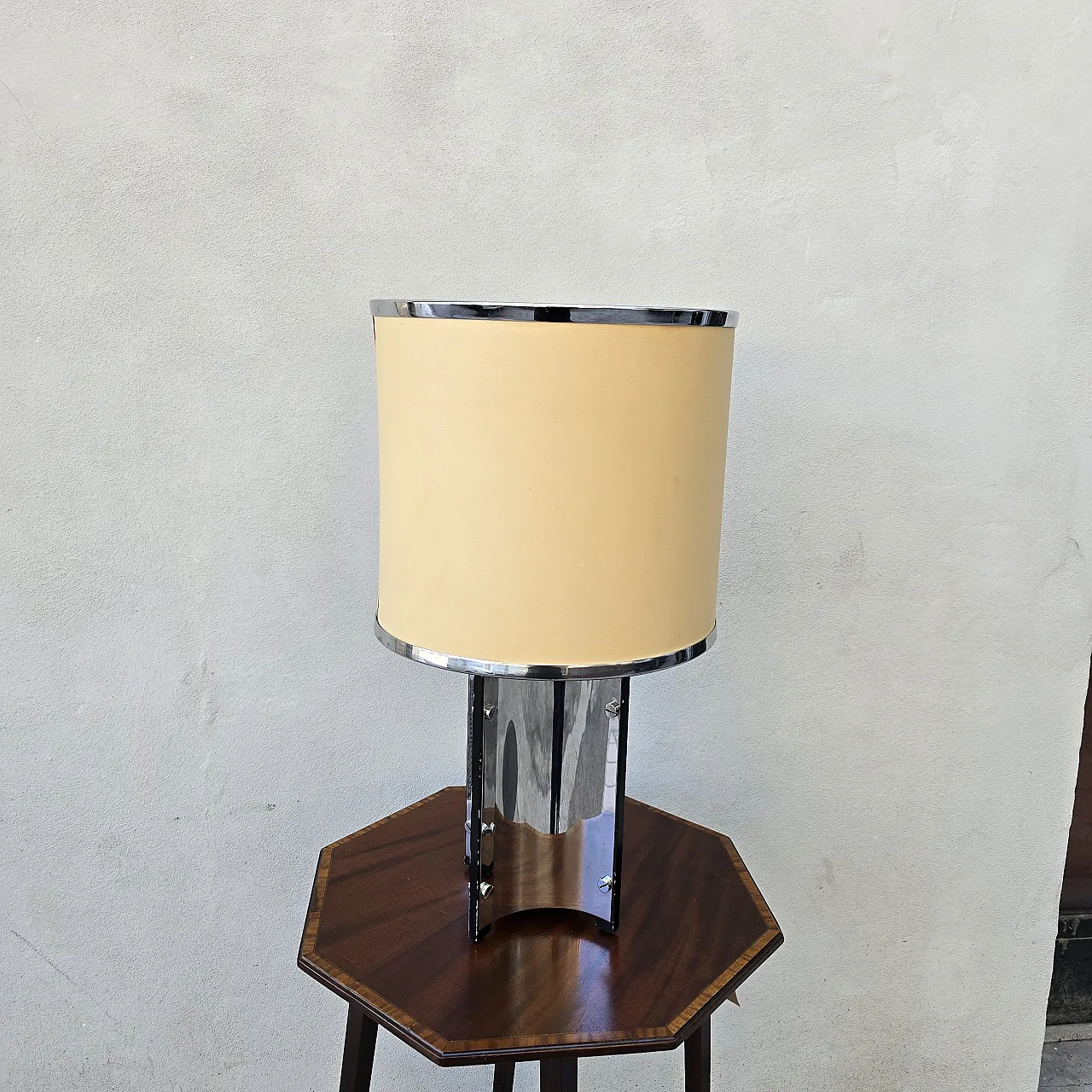 Lampada da tavolo in acciaio di Gaetano Sciolari, anni '60 1