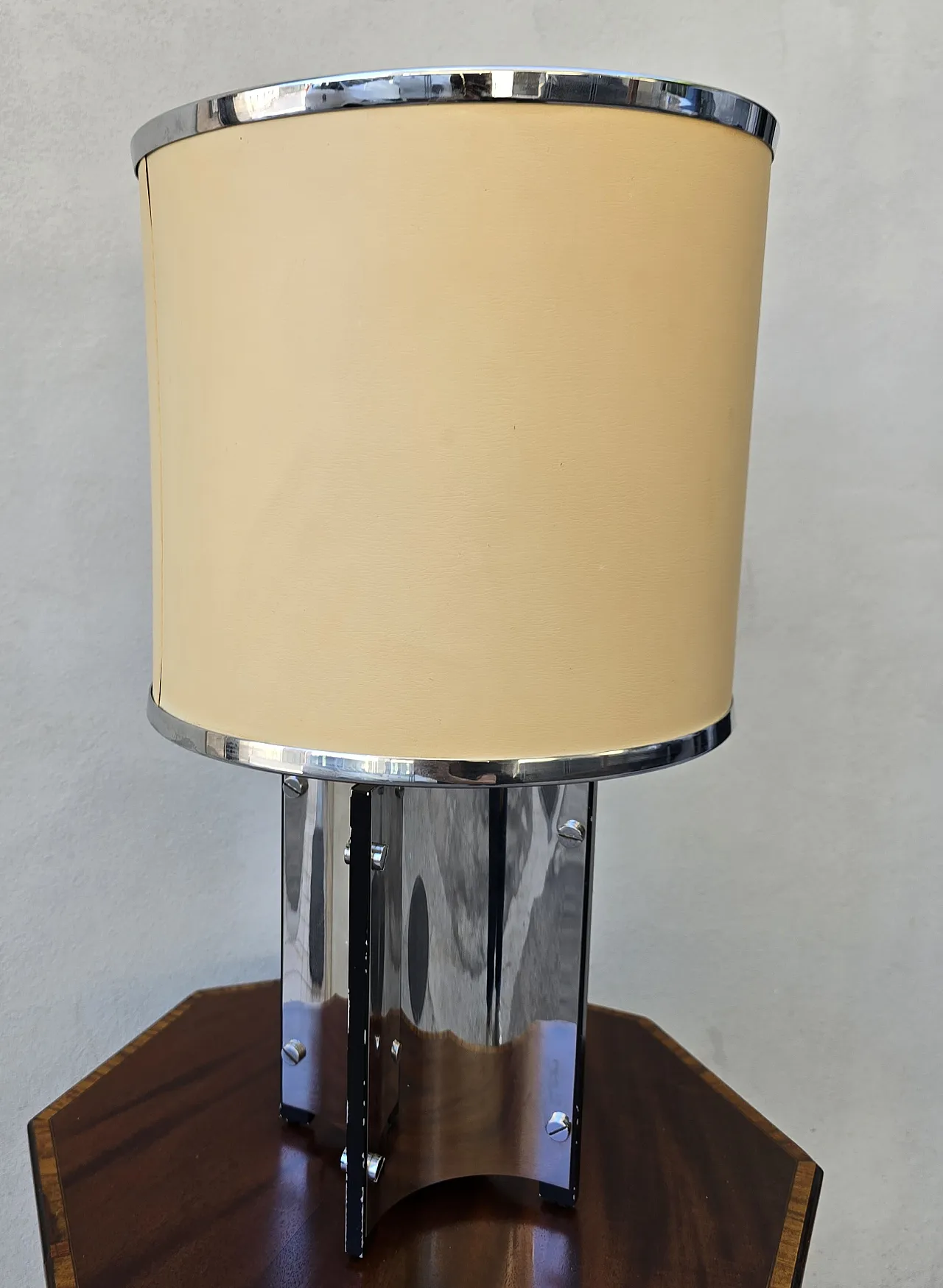 Lampada da tavolo in acciaio di Gaetano Sciolari, anni '60 3