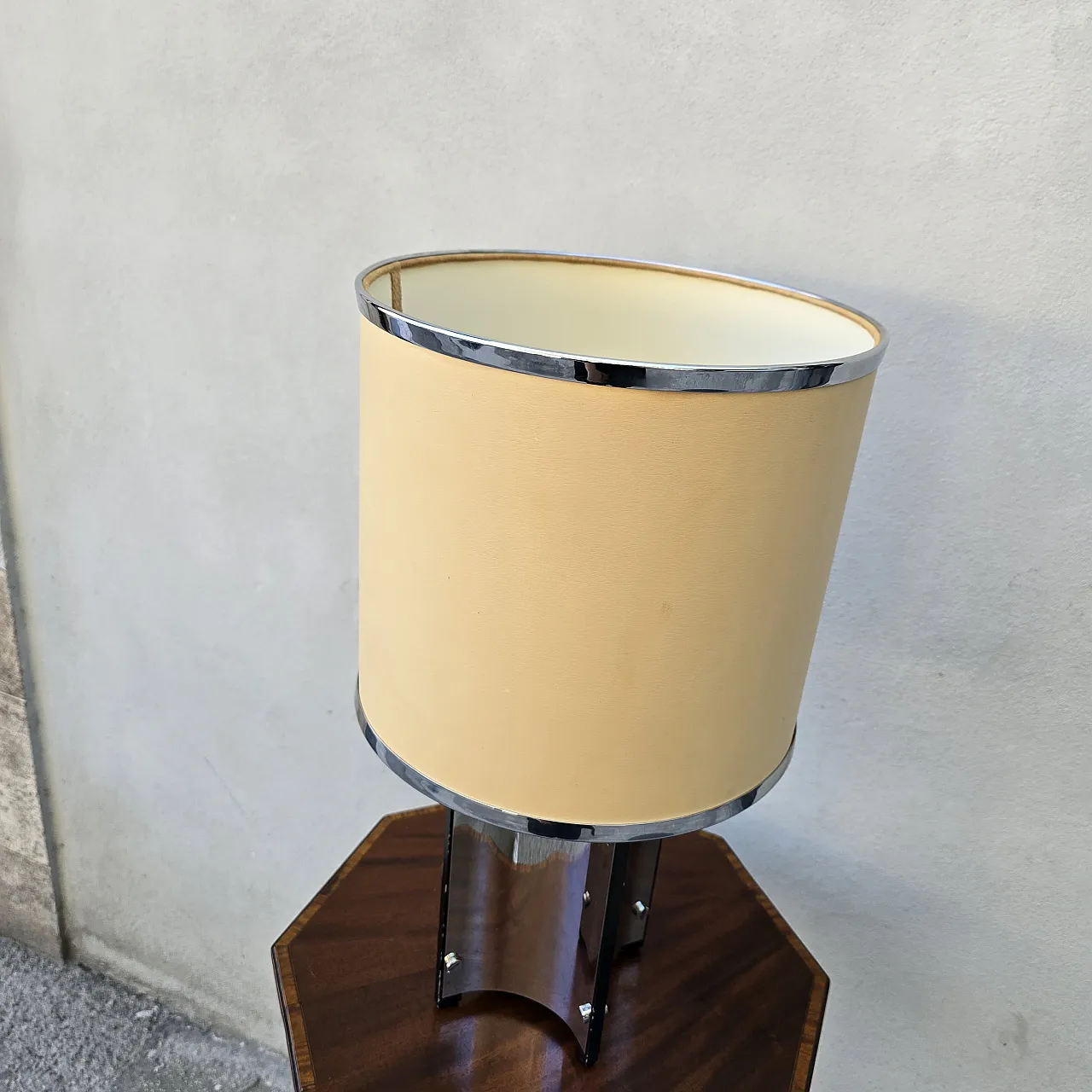 Lampada da tavolo in acciaio di Gaetano Sciolari, anni '60 4