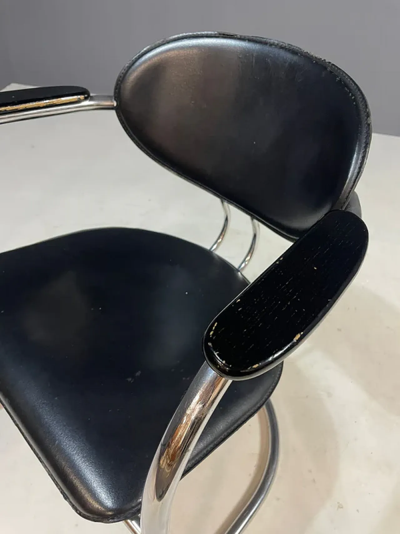 Pair of chrome Bauhaus style chairs by Effezeta, 1980s 5