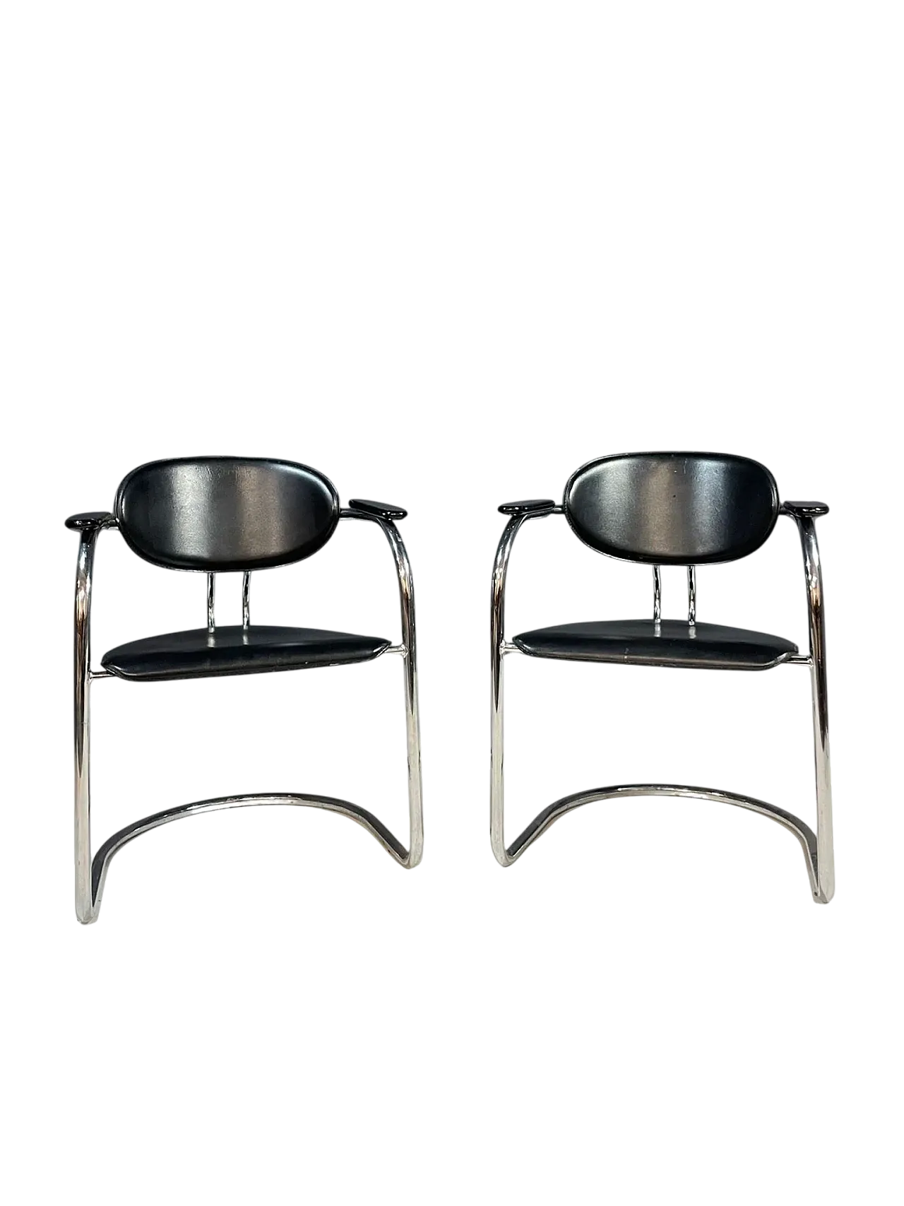 Pair of chrome Bauhaus style chairs by Effezeta, 1980s 10