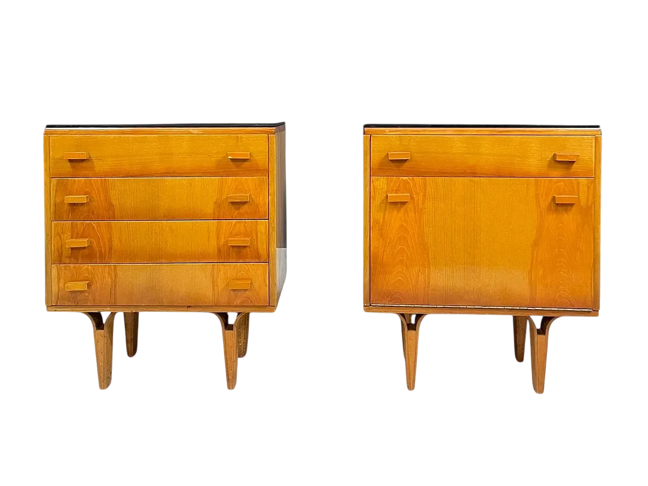 Coppia di comodini in legno di Nový Domov, anni '70 16